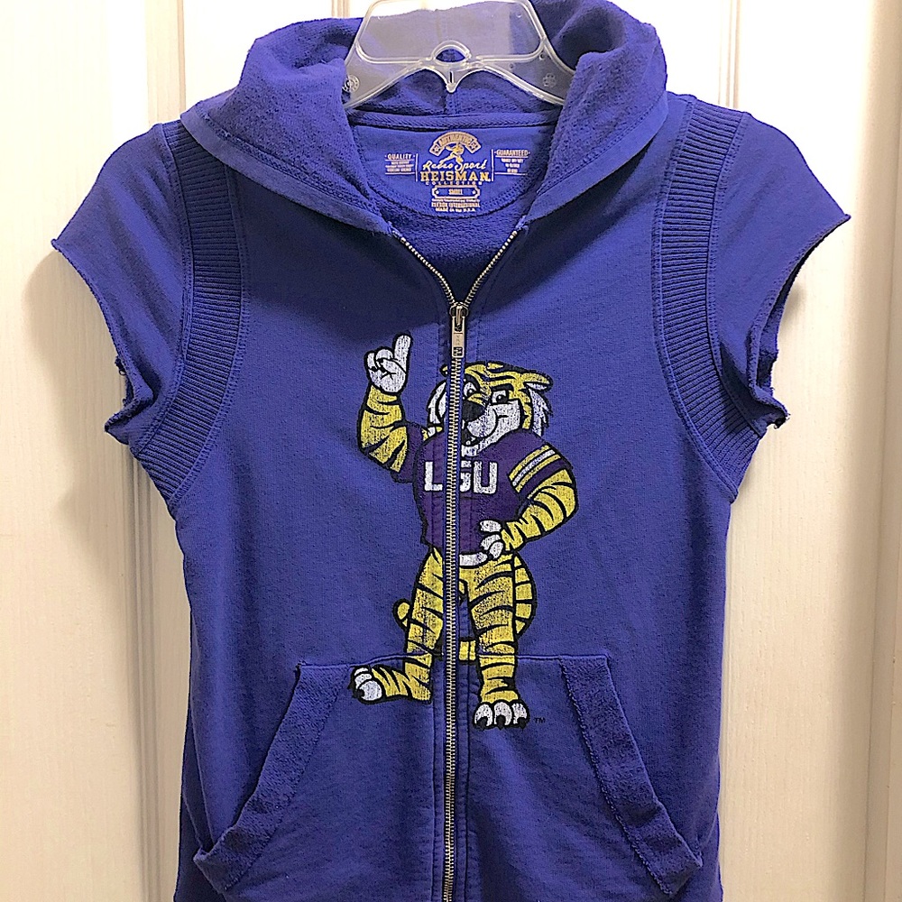 Authentic LSU Retro Sport Heisman Collection Short Sleeve Zip Hoodie